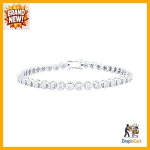 Sterling Silver Diamond Tennis Bracelet Classic Elegant Fine Jewelry Gift